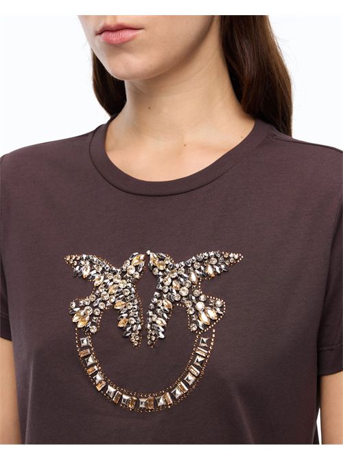 T-shirt con logo Love Birds gioiello PINKO | 100535A3JP/L72